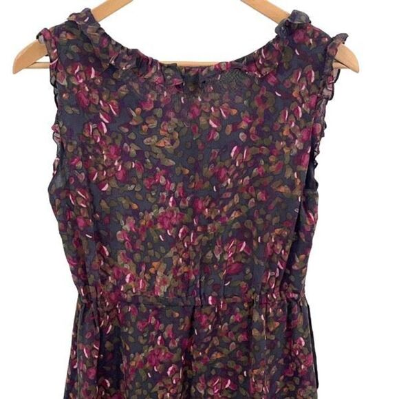 J. Crew Womens Vintage Printed Ruffle Trim Sleeveless Silk-Blend Mini Dress Size - Picture 6 of 14
